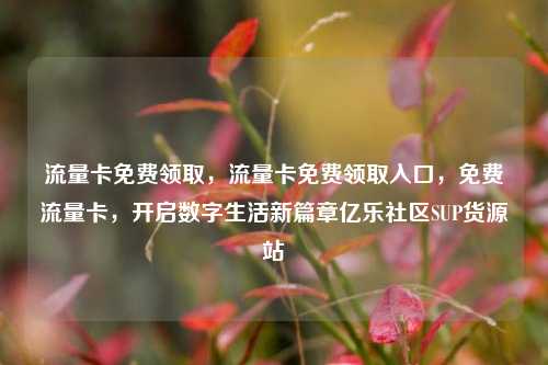 流量卡免费领取，流量卡免费领取入口	，免费流量卡，开启数字生活新篇章亿乐社区SUP货源站  第1张