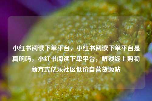 小红书阅读下单平台，小红书阅读下单平台是真的吗	，小红书阅读下单平台，解锁线上购物新方式亿乐社区低价自营货源站  第1张